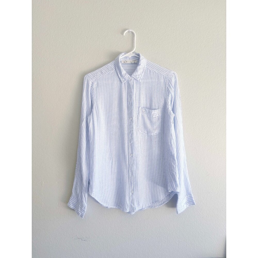 abercrombie fitch Blue White Striped Bottom down Shirt XS